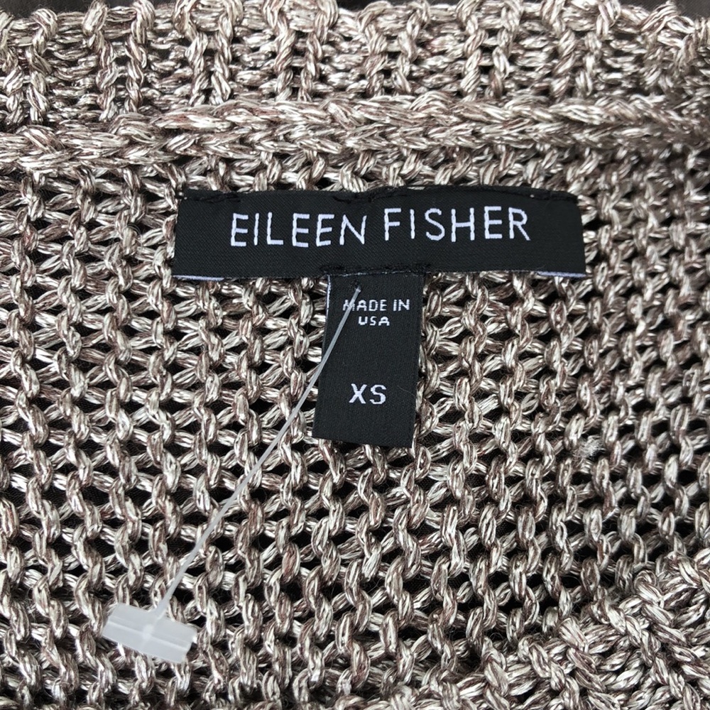 Eileen Fisher “chain mail” metallic knit top - Picture 4 of 6